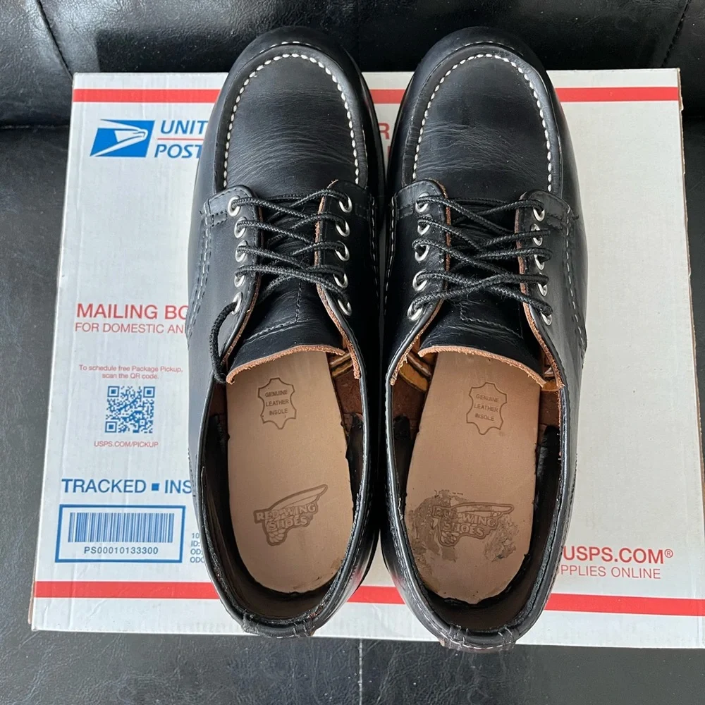 Red Wing 8090 Oxford Black Featherstone‎ Leather Sz 9D Made in USA